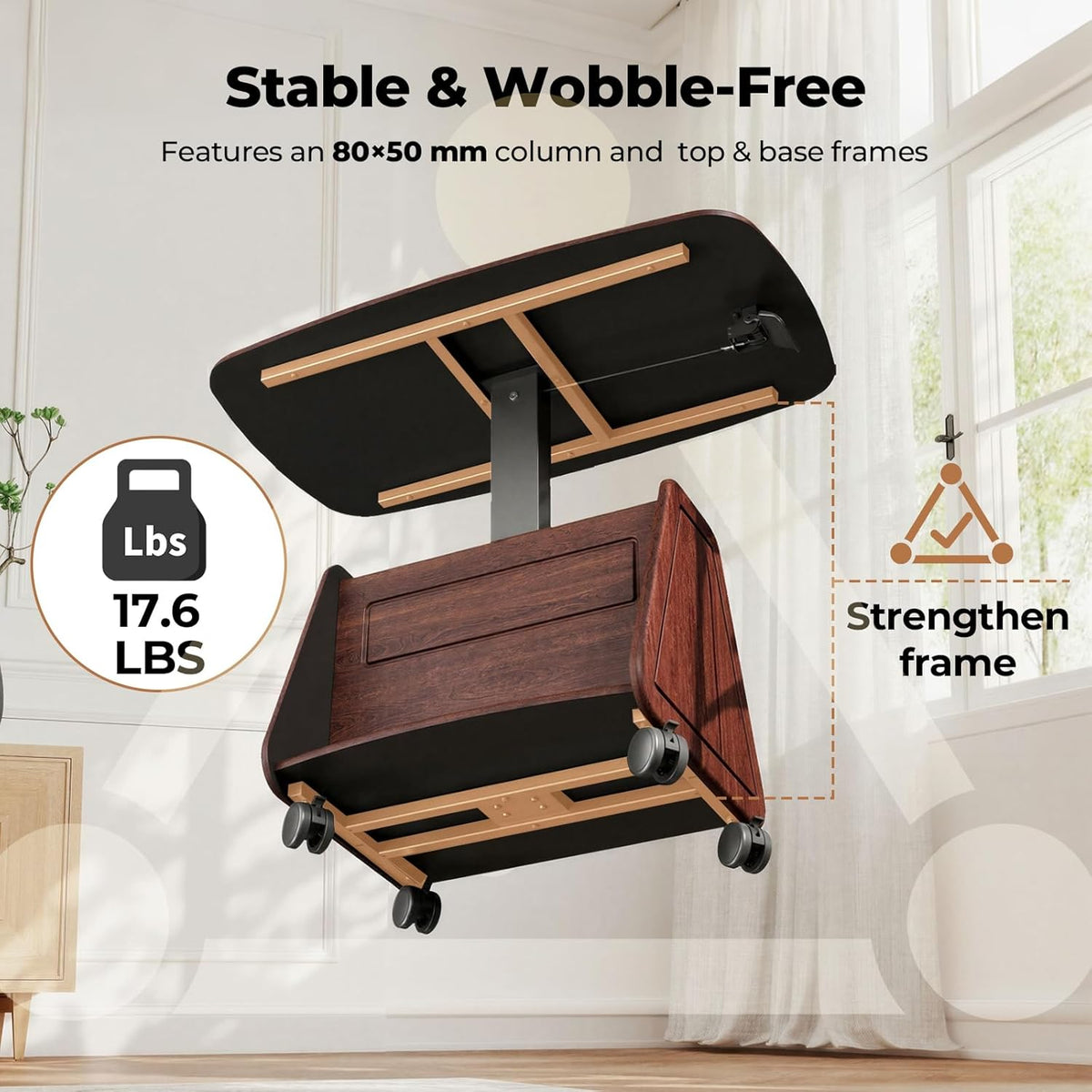 Lift Top Coffee Table with Wheels, 35" × 20" Wooden Dining Center Table with Storage, Hidden Compartment & Pegboard, Small Mid Century Modern Table for Living Room, Dark Wood
