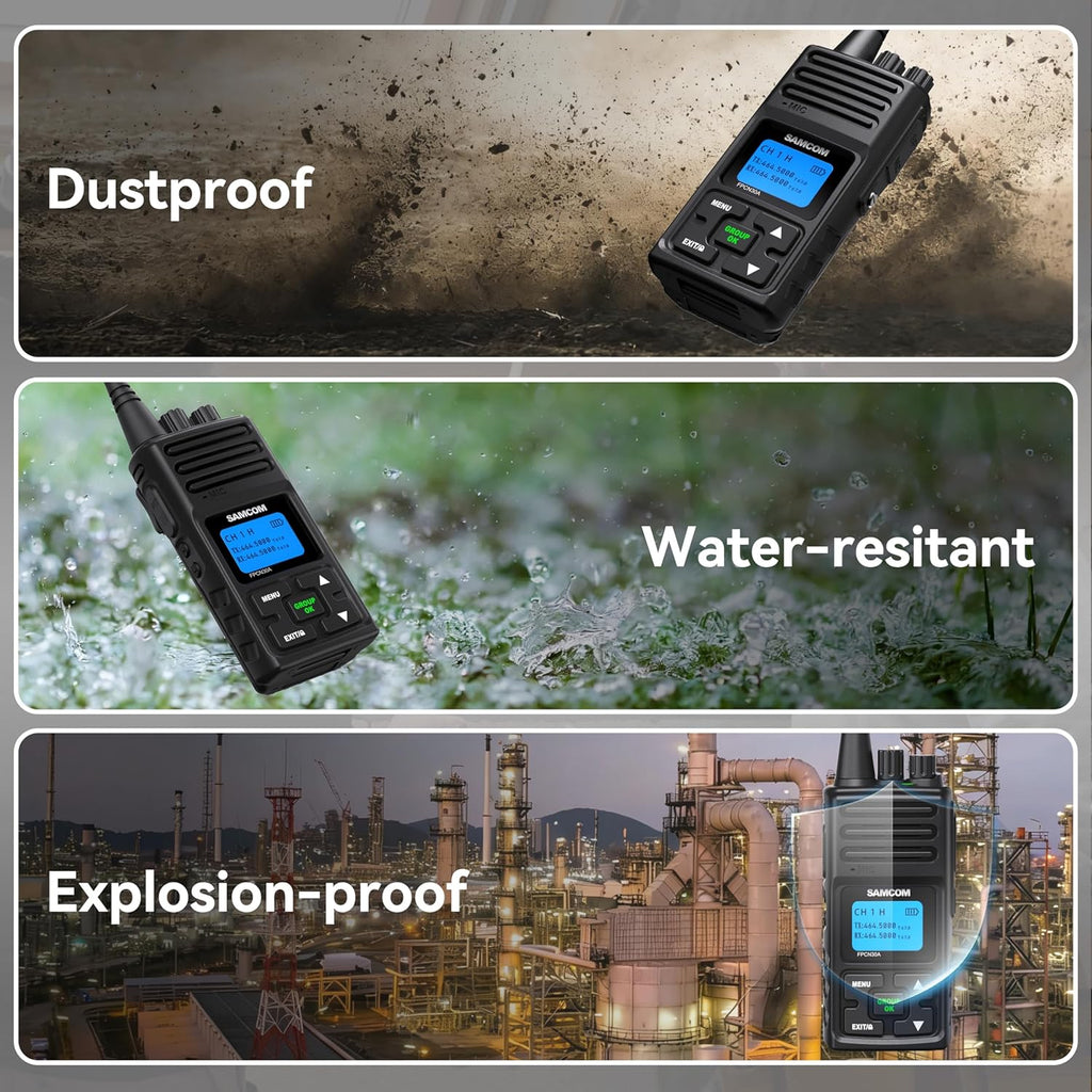 SAMCOM 2 Way Radios Walkie Talkies,Rechargeable Long Range Two Way Radio,5 Watts Commercial Handheld UHF Radios with 2 Pin Earpiece,1500mAh Battery for School Warehouse Church,19 Packs