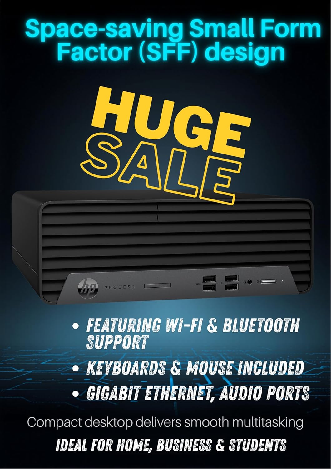 HP ProDesk G7 SFF Desktop Computer, Intel Processor, Dual 4K Display Support| 16GB RAM, 1TB SSD| WiFi| Bluetooth| HDMI, USB, RJ-45| Windows 11 Pro| Wired Keyboard & Mouse| Business & Personal Use