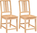Giantex Wood Dining Chairs Set of 2, Rubber Wood Kitchen Chairs with Hollowed Backrest, Natural Dining Room Chair, Wooden Side Chairs for Living Room Restaurant