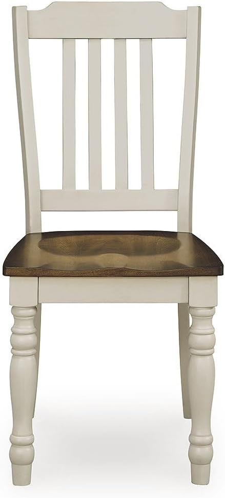 Signature Design by Ashley Waverun Casual Dining Chair,Set of 2, White & Dark Brown