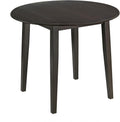 ROME + OAK Hinged Drop Leaf Dining Table, 22-36 Inch Round Tabletop with Sturdy Base, Dark Brown - Modern Solid Wooden Furniture Piece for Home