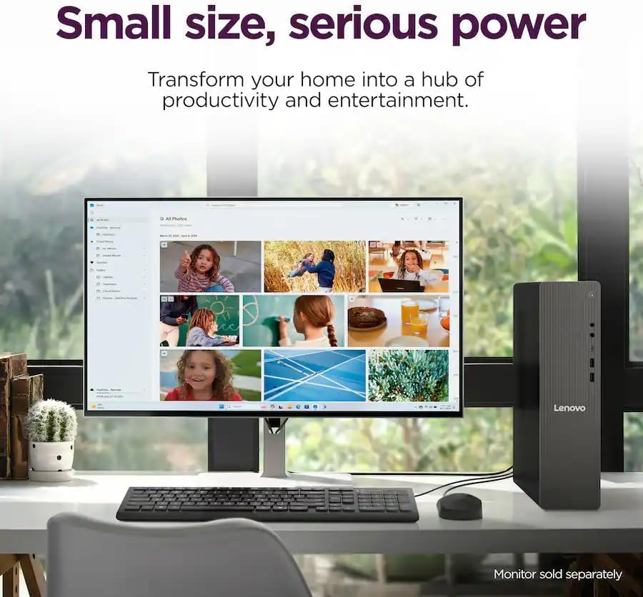 Lenovo IdeaCentre Liter Tower Desktop Computer • 20-core Intel Core i7-14700 Processor • 16GB DDR5 • 512GB SSD • Office 365 for The Web • HDMI + VGA, Wi-Fi 6 • Wired Keyboard & Mouse • Windows 11
