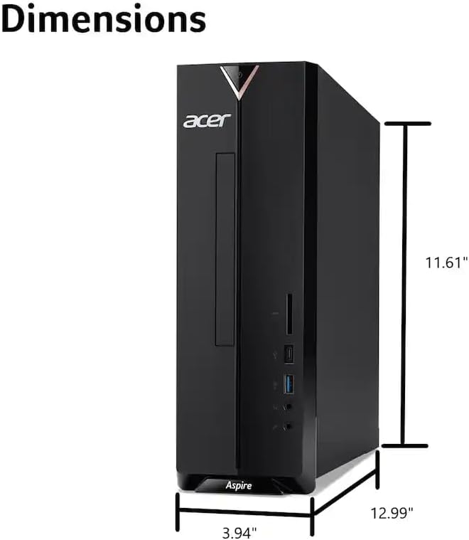 acer Aspire SFF 8L Desktop Computer | Intel Multi-Core CPU | 8GB RAM, 1TB Storage (512GB PCIe SSD & 512GB External) | WiFi 6E | Intel UHD Graphics | 4K Display Support, Wired Keyboard & Mouse