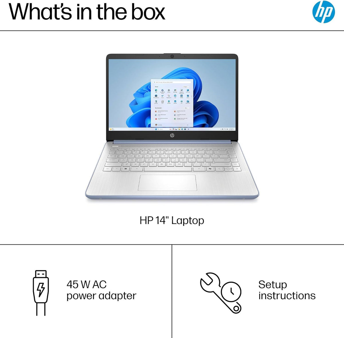 HP Pavilion Laptop 2026 Notebook for Students & Remote Work, Intel N150, 128GB Storage, 256GB SD Card, Lightweight, Long Battery Life, Wi-Fi 6, 1 Year Office 365, Win 11 Home S, Steel Blue