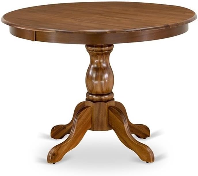 East West Furniture HBMZ5-AWA-32 5 Piece Dining Room Furniture Set Contains a Round Dining Table and 4 Parson Chairs, 42x42 Inch, Antique Walnut