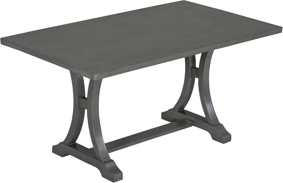 Harper & Bright Designs Classic and Traditional Style 6 - Piece Dining Set, Includes Dining Table, 4 Upholstered Chairs & Bench(Antique Gray1)