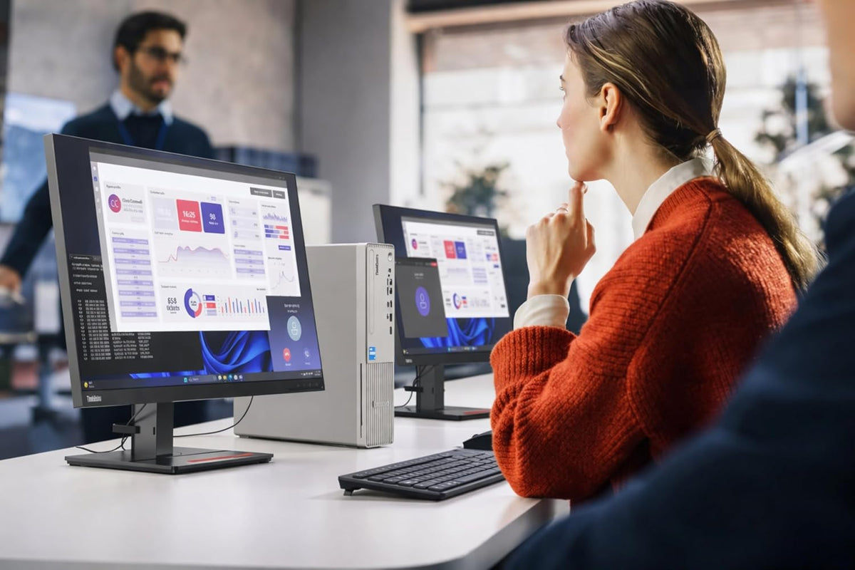 Lenovo IdeaCentre 3 SFF Business Desktop Computer, Latest 14th Gen Intel Core i5-14400, 32GB RAM, 1.5TB (1TB HDD+512GB PCIe SSD), USB-C, HDMI, VGA, RJ-45, Wi-Fi, Wired Keyboard & Mouse, Windows 11