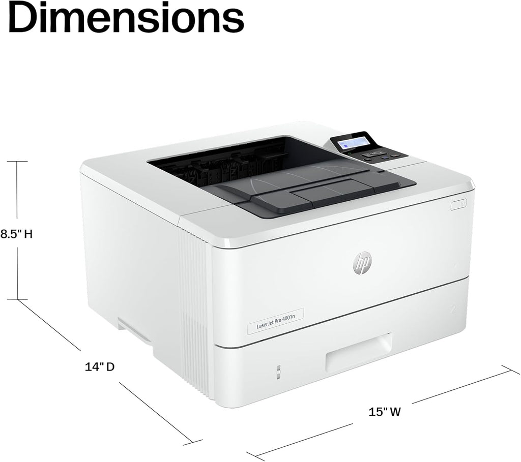 HP LaserJet Pro 4001n Black & White Printer, Print, Fast speeds, Easy Setup, Mobile Printing, Advanced Security, USB, Ethernet Connection, Best-for-Office