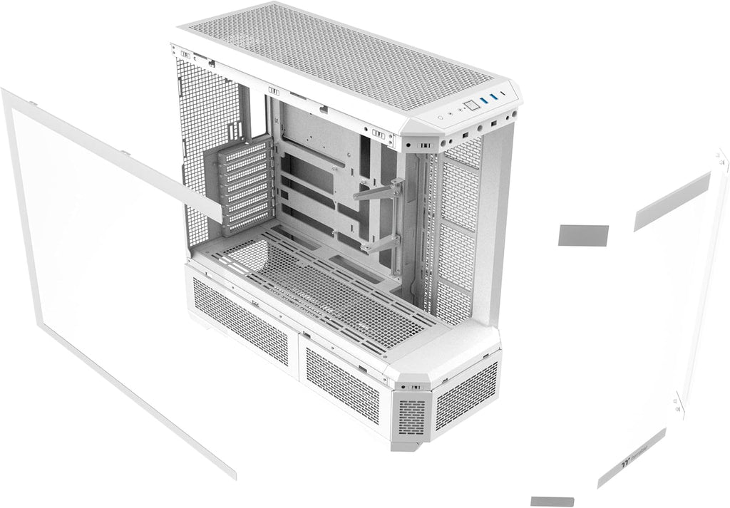 Thermaltake View 600 TG; Full Tower; 420mm Radiator Support; 480mm GPU Clearance; Hidden Connector Support; Rotatable PCIe Slots; 220mm PSU Clearance; Snow; CA-11H-00F6WN-00