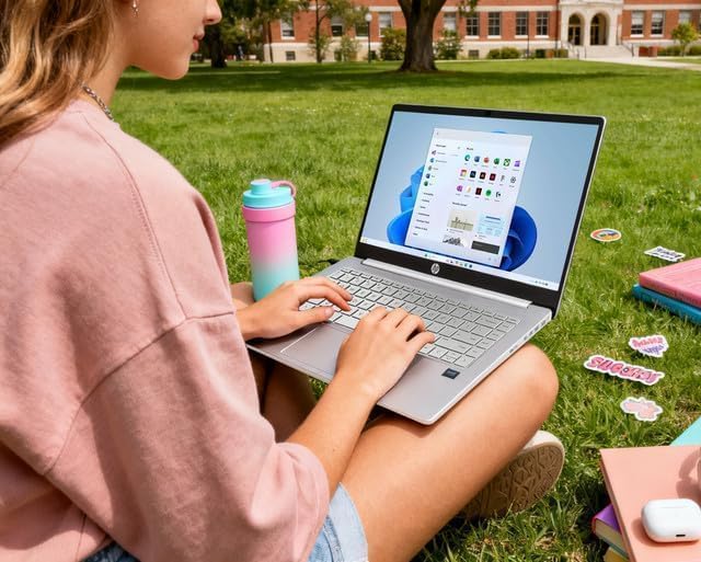 HP Ultrabook Laptop with Copilot AI • 2026 Edition • 16GB RAM • Microsoft 365 Included • Latest Intel CPU • 64GB SSD • Windows 11 • Thin & Portable • w/o Mouse • 14" HD Display • Essential Laptop