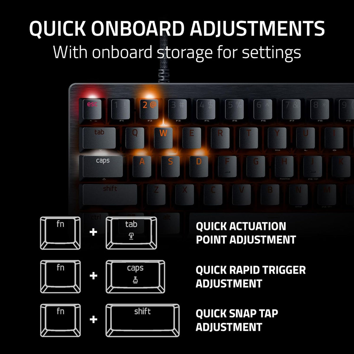 Razer Huntsman V3 Pro Mini 60% Esports Gaming Keyboard: Analog Optical Switches - Razer Snap Tap - Rapid Trigger - Adjustable Actuation - Dual-Purpose Mod Keys - Doubleshot PBT Keycaps - Black