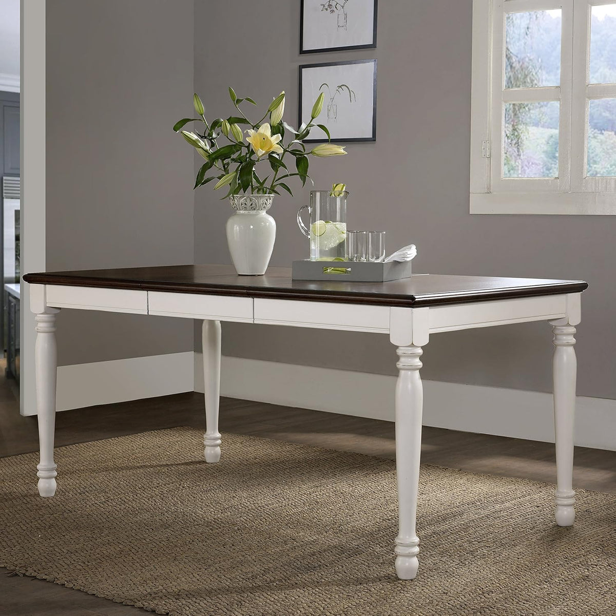 Crosley Furniture Shelby 7-Piece Traditional Dining Table Set for 6, Dinner Tables with Kitchen Chairs, Distressed White