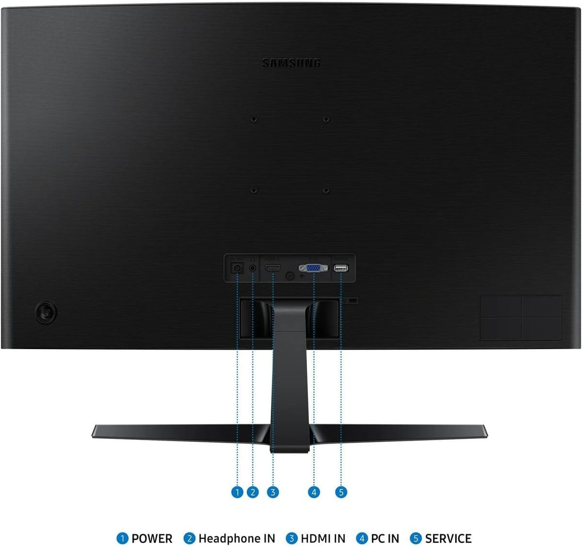 Samsung 27" Essential S3 Series LED Curved Monitor, FHD 1800R, Game Mode, Dual Ports, Eye Comfort, 100Hz, Black, with GSF HDMI Cable
