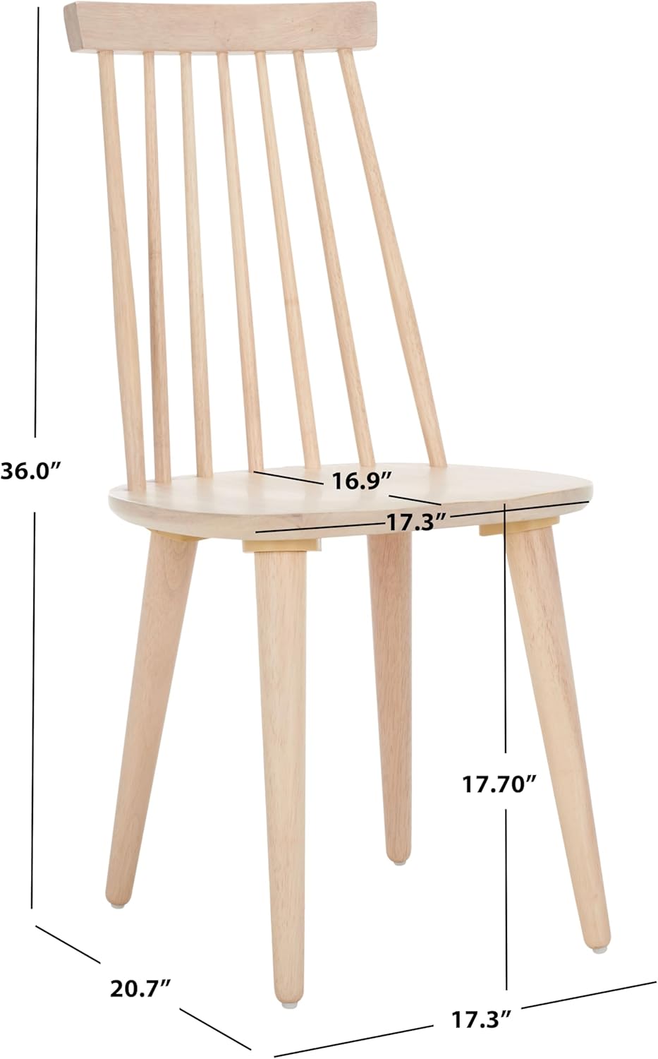 SAFAVIEH Furniture - Burris Side Chair Set of 2 - White Washed - Solid Wood - Modern Clean-Line Design - Ideal for Dining Room, Kitchen, Living Room, 17.7" Seat Height (AMH8511P-SET2)