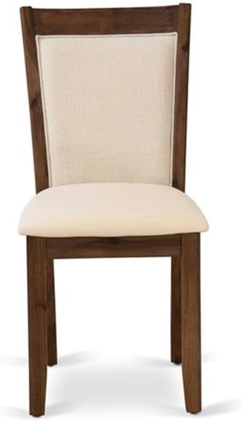 East West Furniture HBMZ5-AWA-32 5 Piece Dining Room Furniture Set Contains a Round Dining Table and 4 Parson Chairs, 42x42 Inch, Antique Walnut