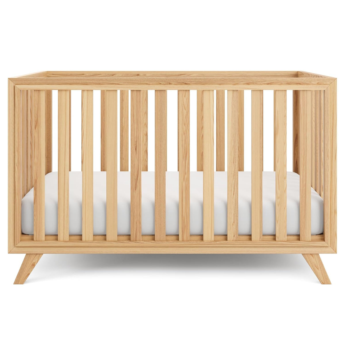 Comfy Cubs Baby Crib for 0 to 3 Years - Adjustable Mattress Height, Natural Wooden Crib for Baby, Elegant Nursery Furniture, Designed in The US - 80 lbs Capacity Nursery Bed - Natural Wood