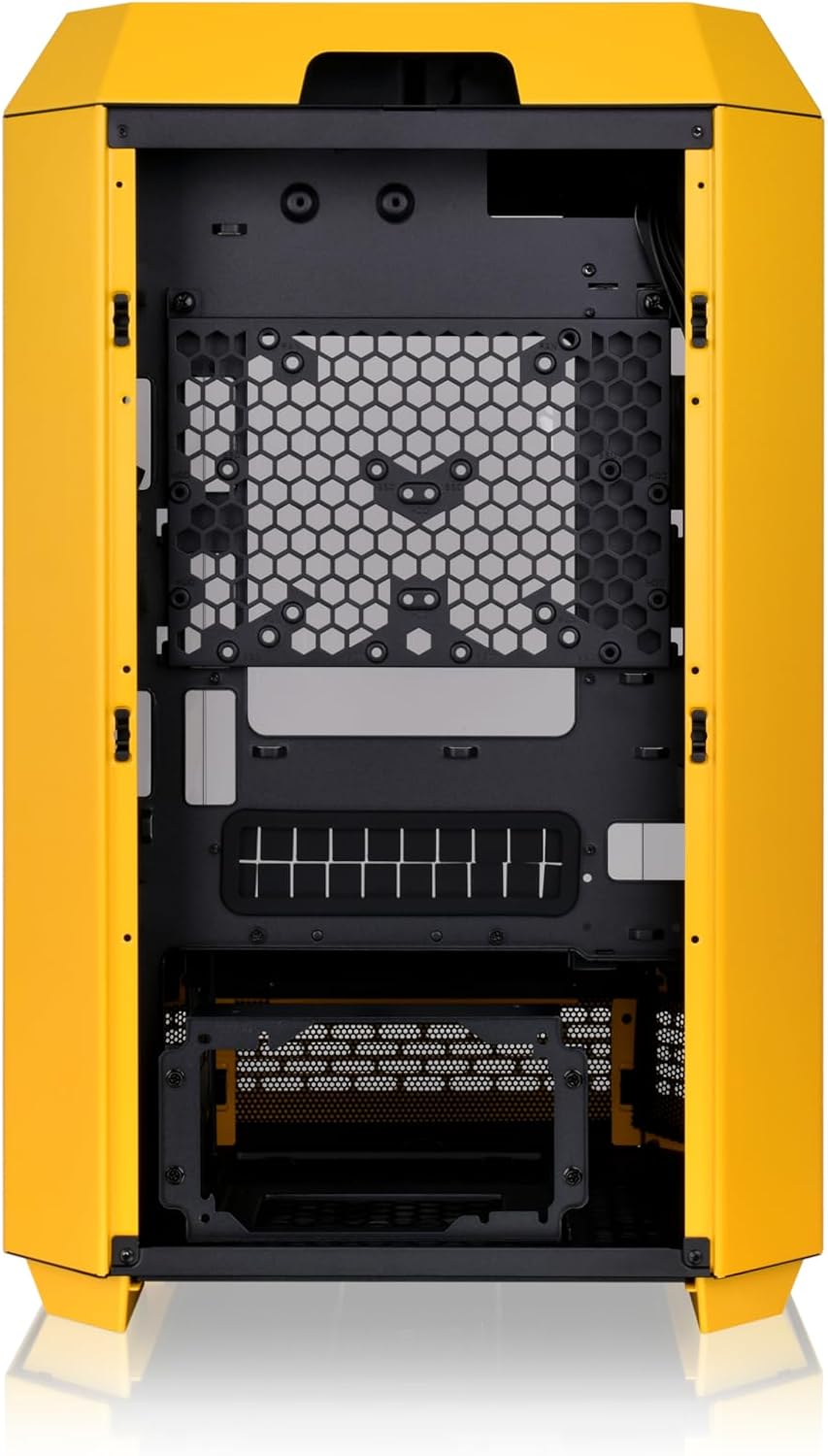 Thermaltake Tower 300 Bumblebee Micro-ATX Case; 2x140mm CT Fan Included; Support Up to 420mm Radiator; Optional Chassis Stand Kit Allows Horizontal Display; CA-1Y4-00S4WN-00; 3 Year Warranty