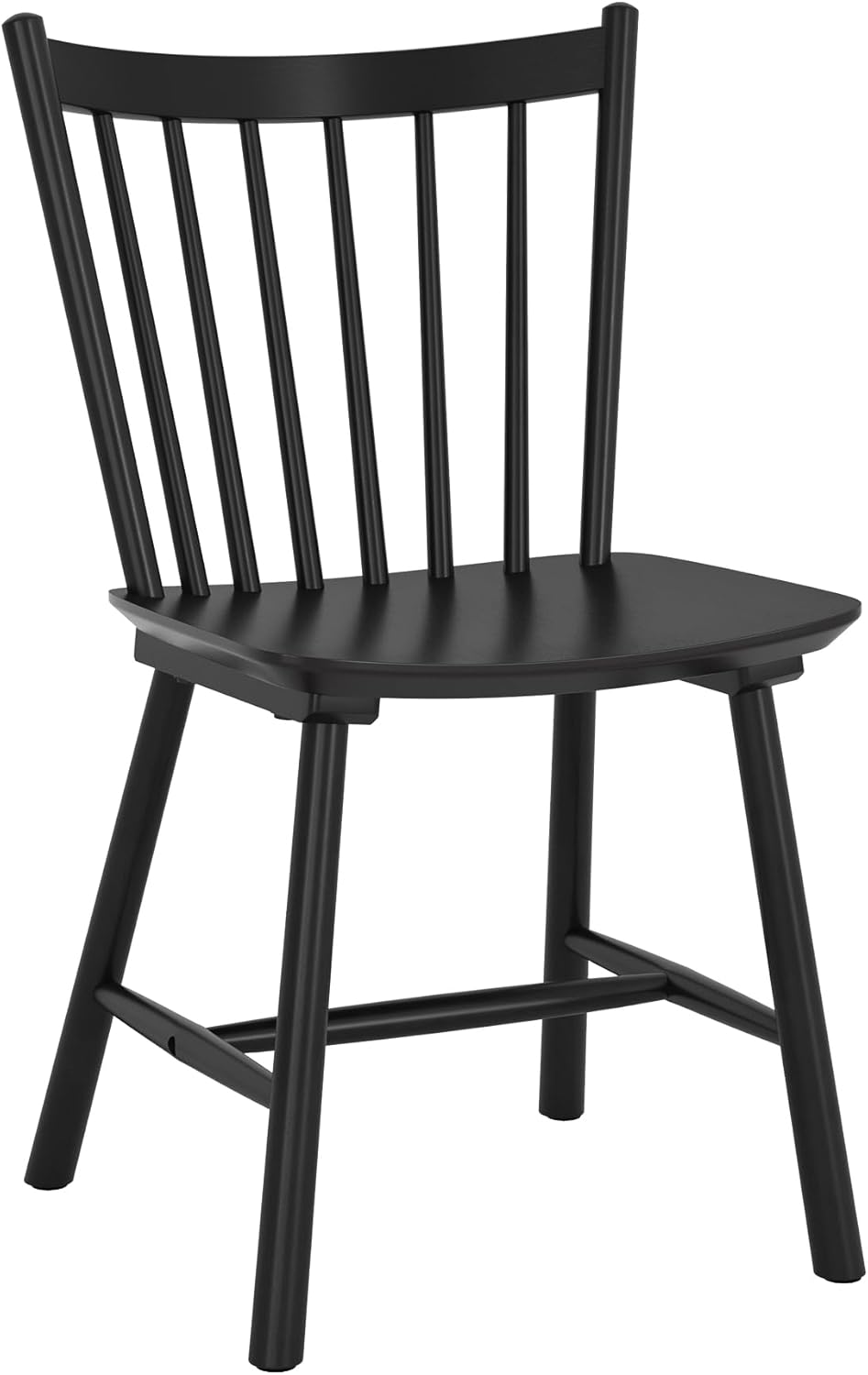 LUE BONA Upgraded Dining Chairs Set of 6, Farmhouse Wooden Spindle Back Kitchen Chairs, Windsor Dining Chairs for Kitchen and Dining Room, Black