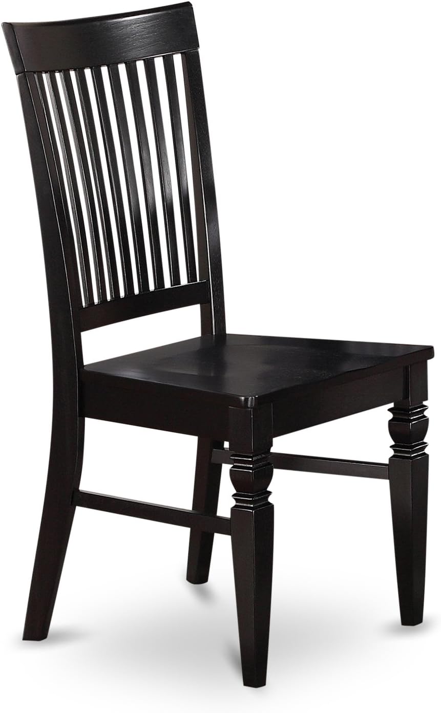 East West Furniture DUWE6-BLK-W 6 Piece Dining Set Contains a Rectangle Dining Room Table and 4 Kitchen Chairs with a Bench, 36x60 Inch, Black