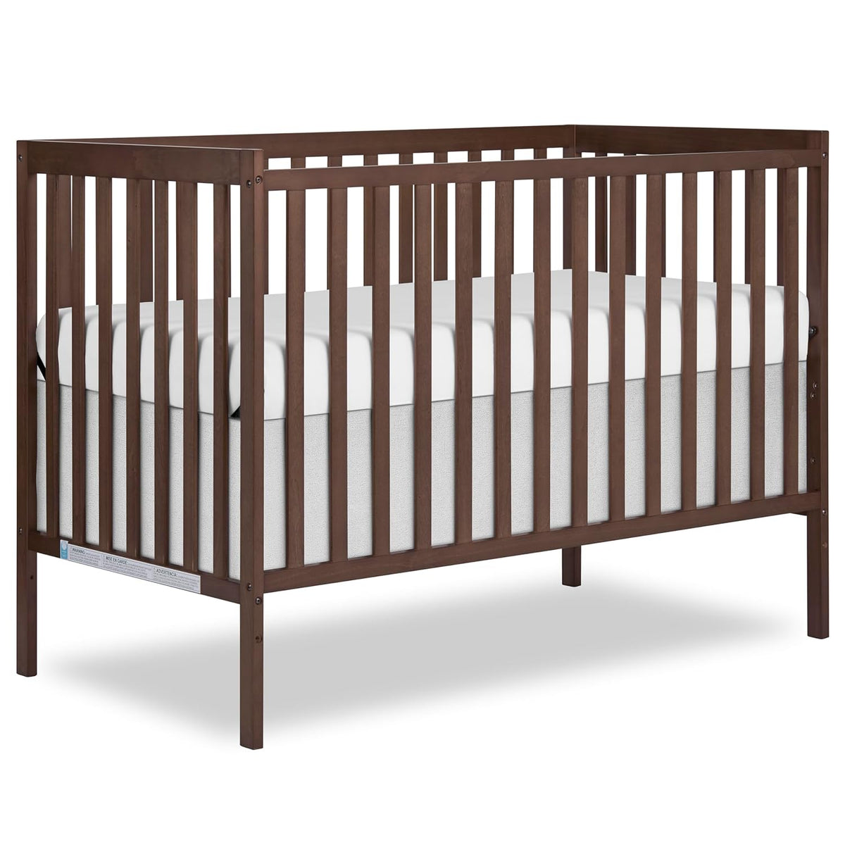 Dream On Me Synergy 5 in 1 Convertible Crib in Smokey Oak, Greenguard Gold and JPMA Certified, Converts from A Baby Crib to A Toddler Bed, A Daybed and Full-Size Bed