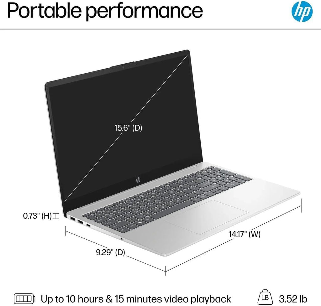 HP 15.6" HD Touch Screen Laptop | Intel Core i3-1215U (6 Cores, 8 Threads) | Intel UHD Graphics | Silver | 8GB RAM | 256GB SSD | Windows 11 S | Bundle with Stylus Pen