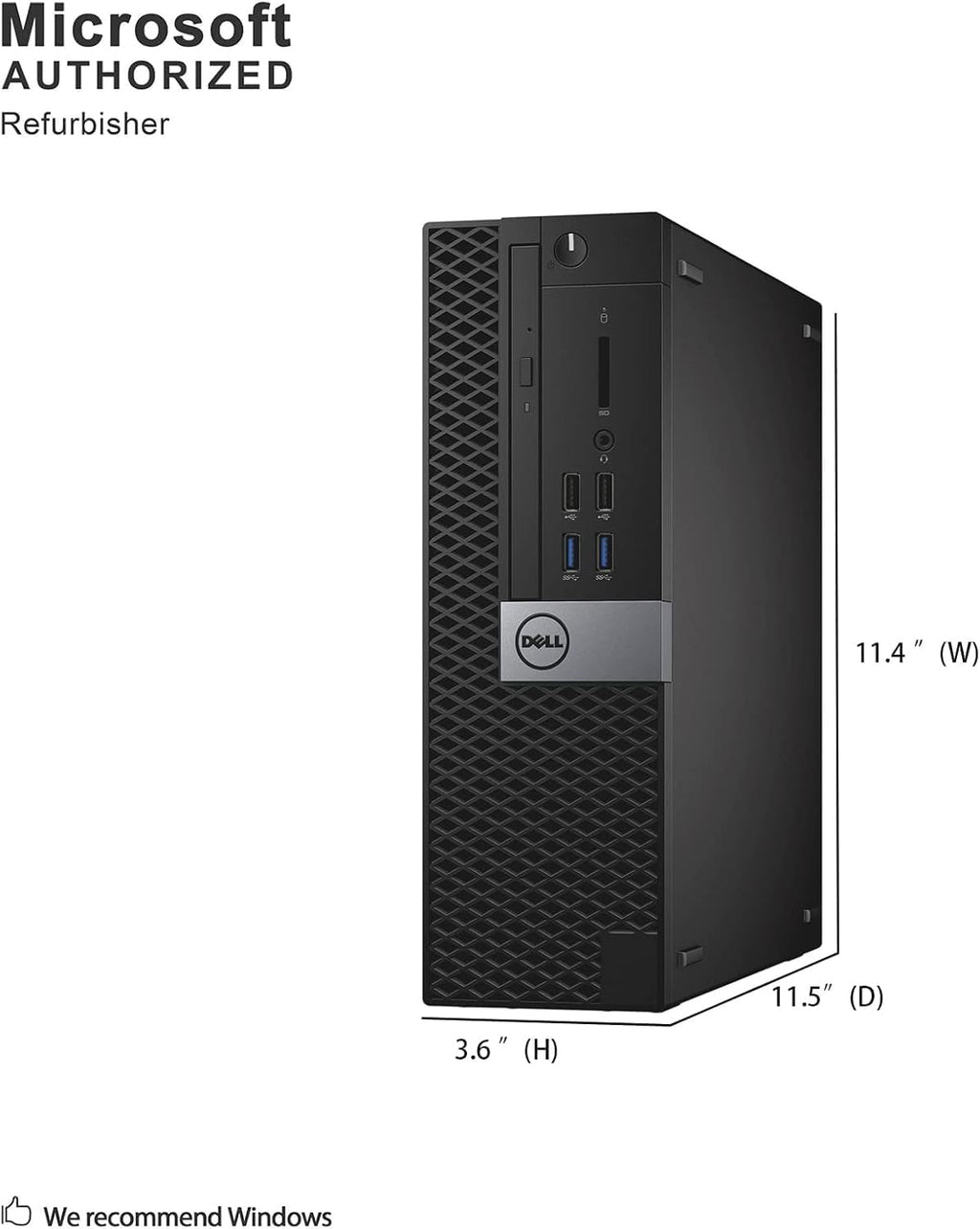 Dell Optiplex 3040 SFF Business Desktop PC, Core i3-6100 3.7GHz, 8GB RAM, 256GB Solid State Drive, HDMI, RJ45, Windows 11 Pro 64bit (Renewed)