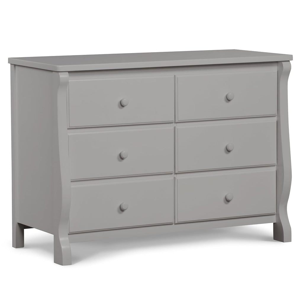 Delta Children Universal 6 Drawer Dresser with Interlocking Drawers - Greenguard Gold Certified, Grey