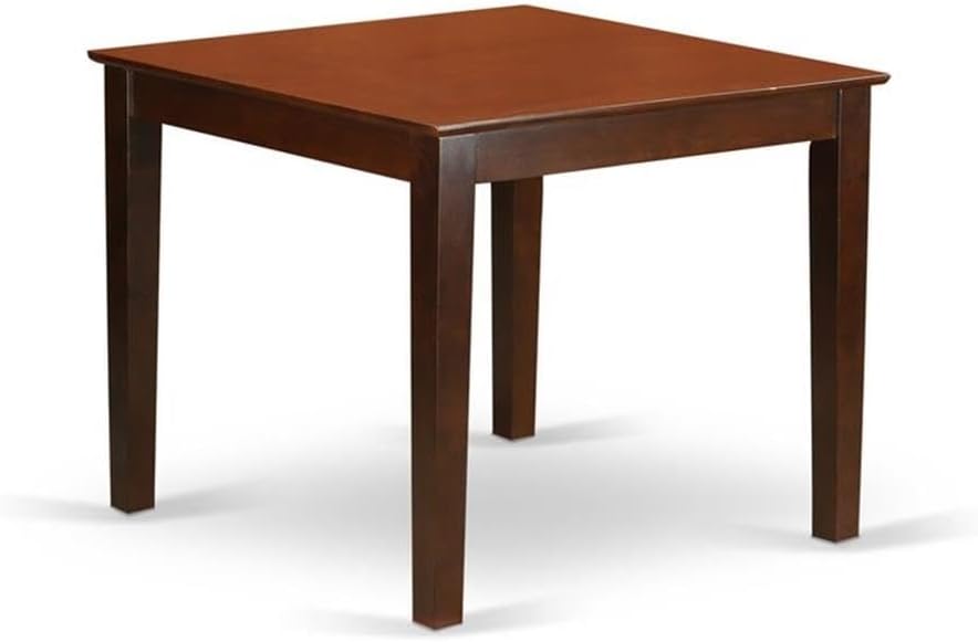 East West Furniture OXNO5-MAH-C 5 Piece Dining Set Includes a Square Solid Wood Table and 4 Linen Fabric Kitchen Room Chairs, 36x36 Inch, Mahogany