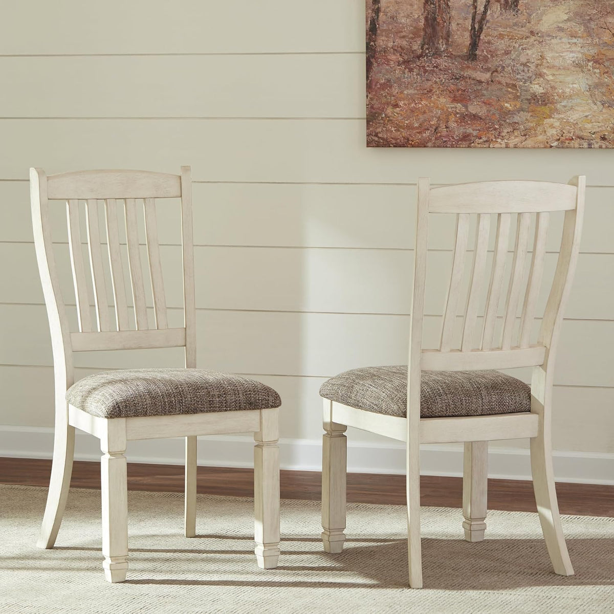 Signature Design by Ashley Bolanburg 20" Upholstered Dining Room Chair, Set of 2, Antique White