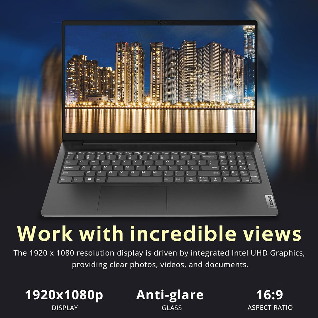 Lenovo Portable Laptop for Business and Student with Lifetime Office 365, 15.6" FHD, 16GB DDR4 RAM, 1TB PCIe SSD, Intel Dual-Core, WiFi 6, Bluetooth 5.2, USB-C, Fast Charging, Windows 11
