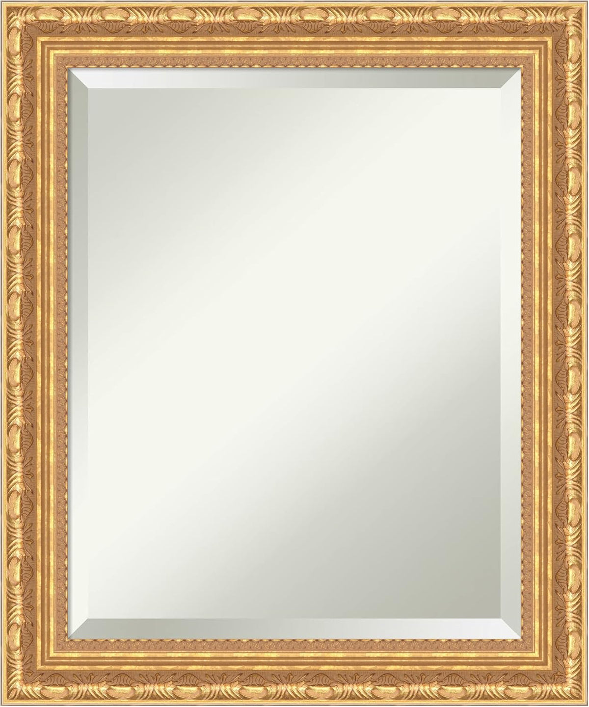 Amanti Art Gold Wall Mirror 24x20 Versailles Gold Rectangle Bathroom Mirror for Wall Decor Living Room, Small Traditional Wood Frame, Hangs Horizonally and Vertically, Bathroom Decor, Beveled Edge