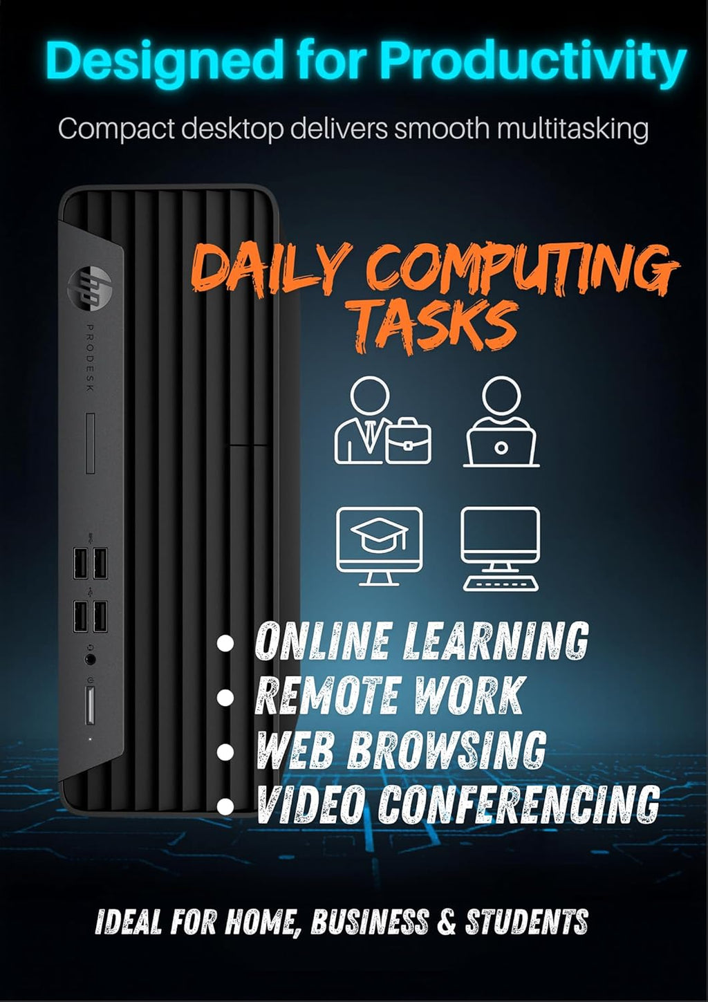 HP ProDesk G7 SFF Desktop Computer, Intel Processor, Dual 4K Display Support| 16GB RAM, 1TB SSD| WiFi| Bluetooth| HDMI, USB, RJ-45| Windows 11 Pro| Wired Keyboard & Mouse| Business & Personal Use