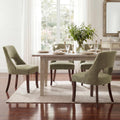 UVV Wooden Dining Chairs Set of 4, Mid Century Modern Chenille Upholstered Dining Room Chair Kitchen Chairs, Farmhouse Dinner Chair with Solid Wood Legs for Kitchen Dining Room, Green