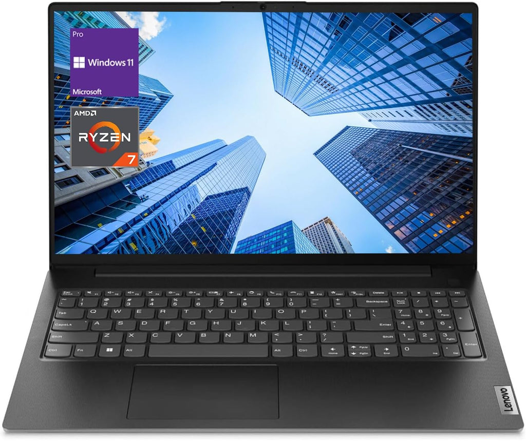 Lenovo V-Series V15 Business Laptop, 15.6" FHD Display, AMD Ryzen 7 7730U, 40GB RAM, 1TB SSD, Numeric Keypad, HDMI, RJ45, Webcam, Wi-Fi, Windows 11 Pro, Black