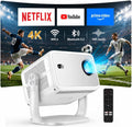 【Officially-Licensed APP & 4k Support】Smart Projector with 5G WiFi and Bluetooth with Auto Focus & Keystone, Native 1080P Outdoor Movie Projector Bedroom/Home/Celling