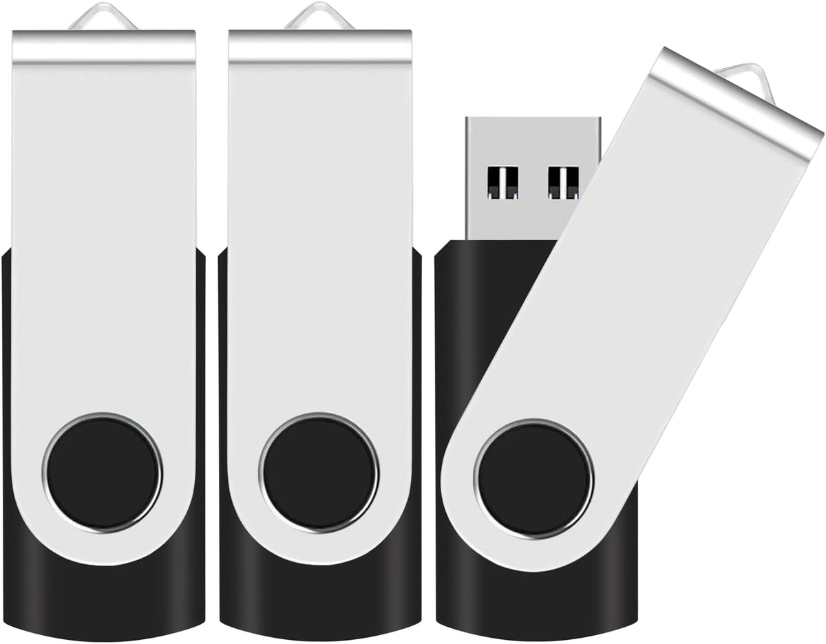 EASTBULL 50PCS 2GB Bulk Flash Drives USB 2.0 2GB Flash Drives Pack Thumb Drives Bulk Swivel Bulk USB Drives, Black