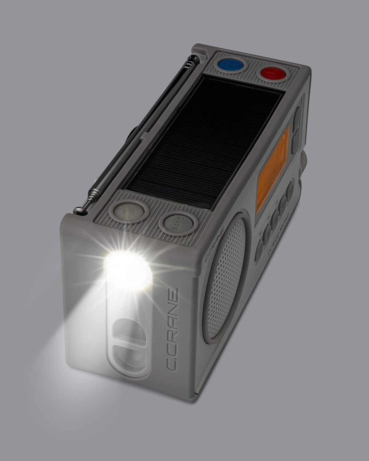 C. Crane CCRadio Solar with Bluetooth Receiving, Emergency Crank NOAA Weather AM/FM– Multi Powered Radio - Built in LED Flashlight and Cellphone Charger