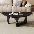 Mid Century Modern Coffee Table - Black Wooden Coffee Table for Living Room,Center Table Suitable for Bedroom Living Room Reception Office Tables (Black, Small 34.5 * 23.5 * 16in)