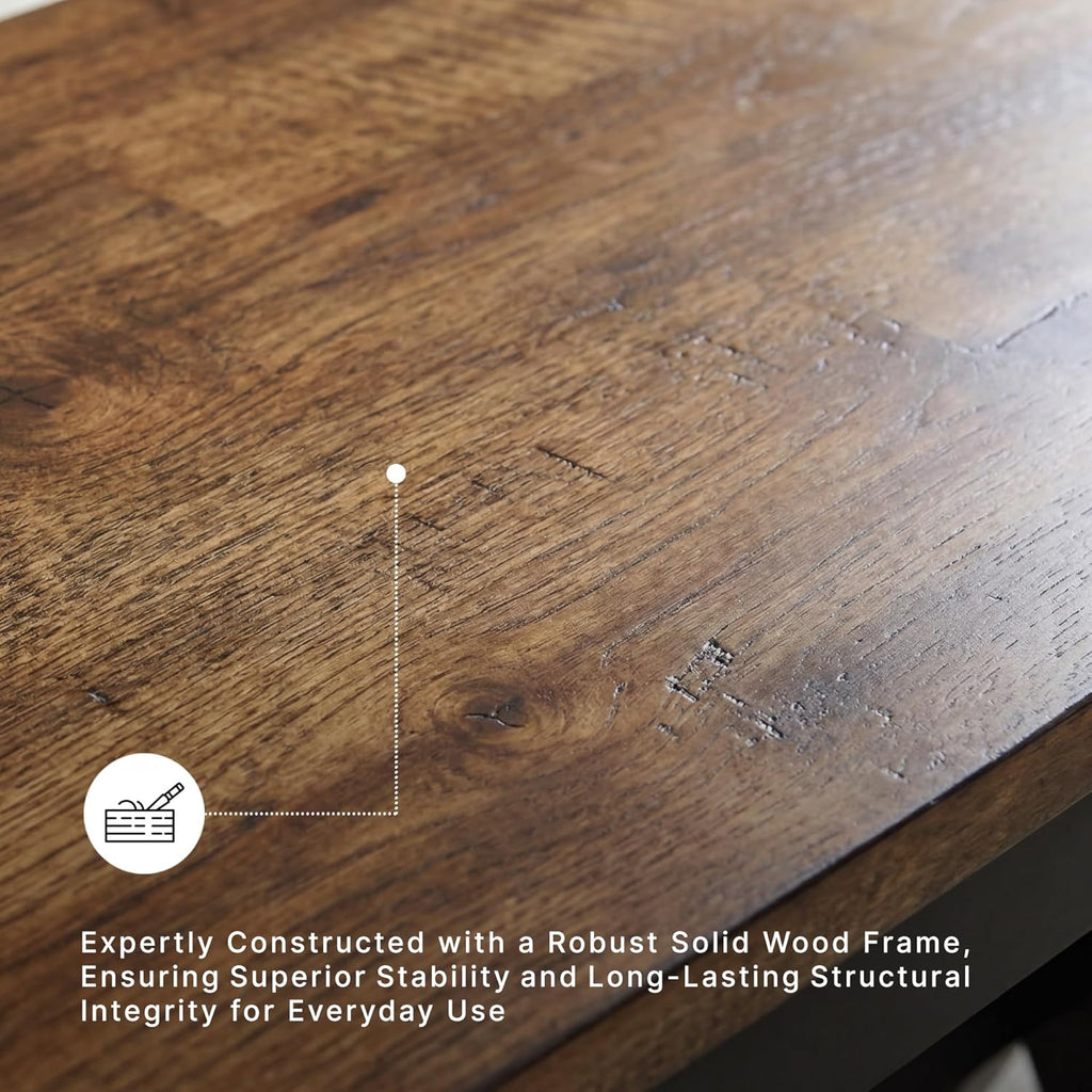 Signature Design by Ashley Wildenauer Farmhouse 50" Dining Bench, Dark Brown & Black