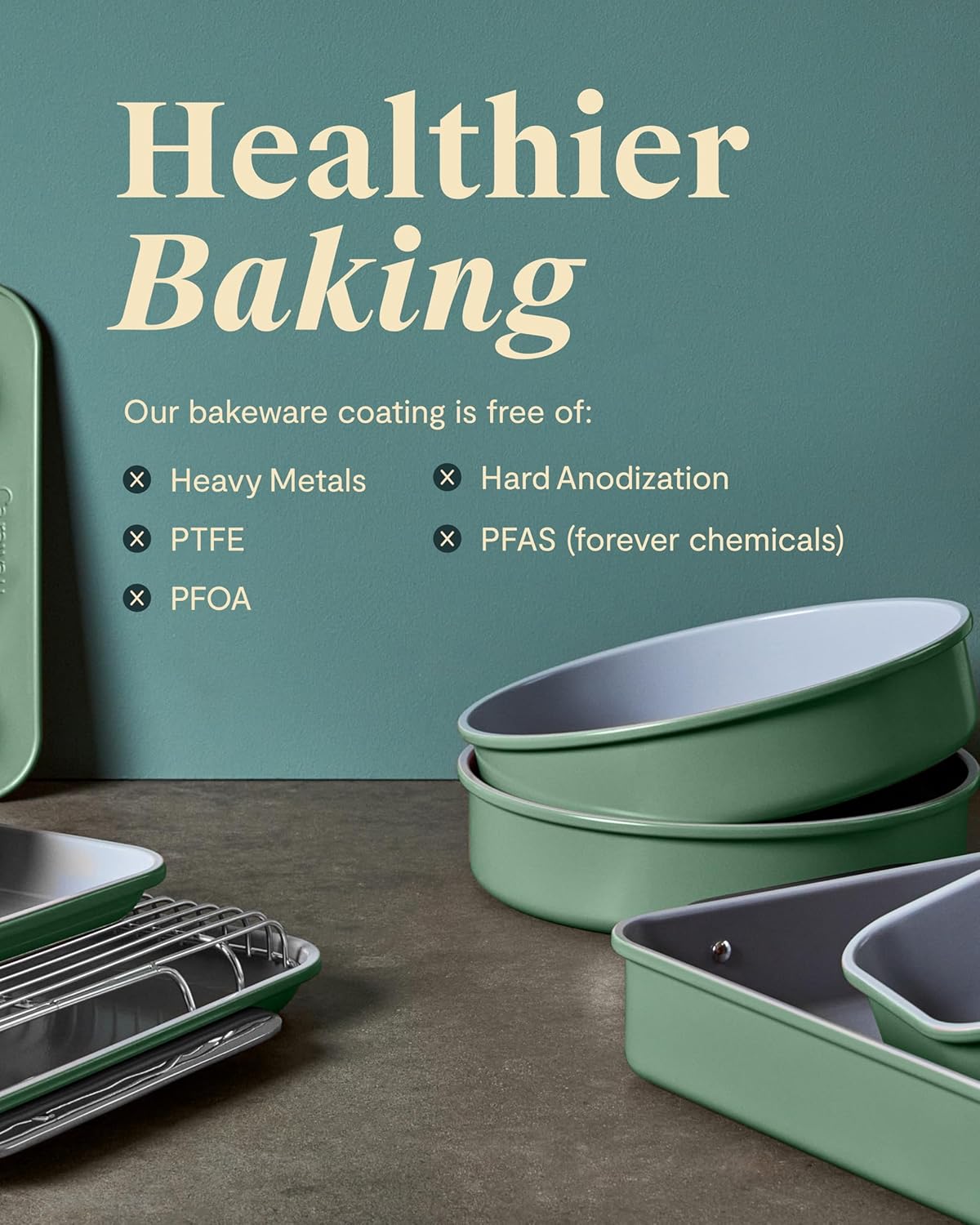 Caraway Non-Stick Ceramic Medium Baking Sheet Duo - Naturally Slick Ceramic Coating - Non-Toxic, PTFE & PFOA Free - Perfect for Baking, Roasting, and More - Medium (15" x 10") - Gray