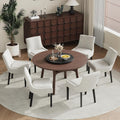 COLAMY Upholstered Dining Chairs Set of 6 with Mid Back and Wood Legs, Modern Accent Side Chairs for Living Room/Dining Room-Beige