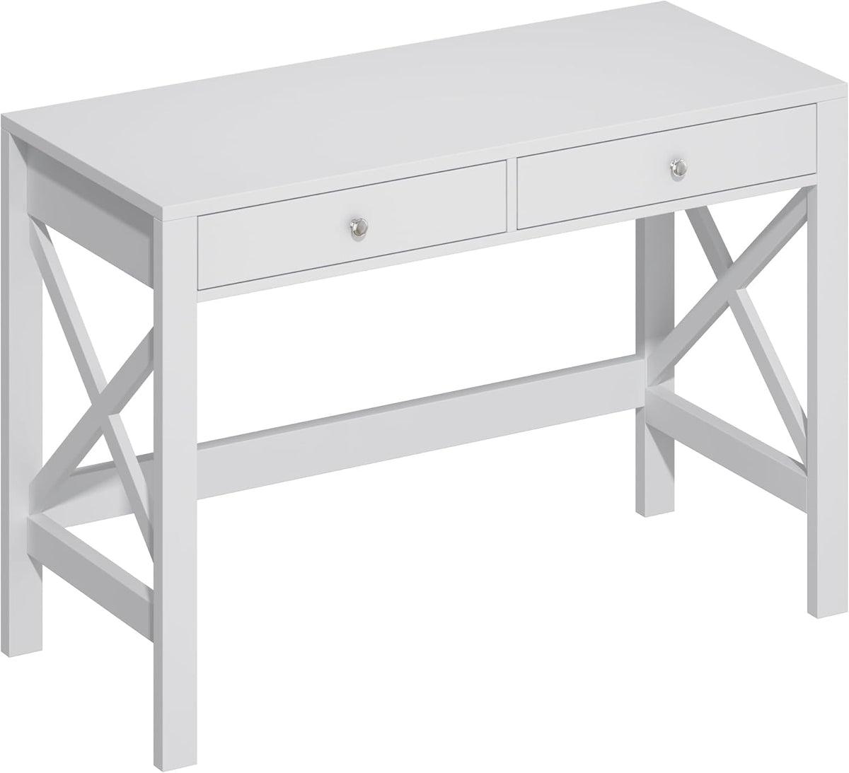 ChooChoo Computer Desk Study for Home Office, Modern Simple 40 Inches Desk with Drawers, Makeup Vanity Console Table, White
