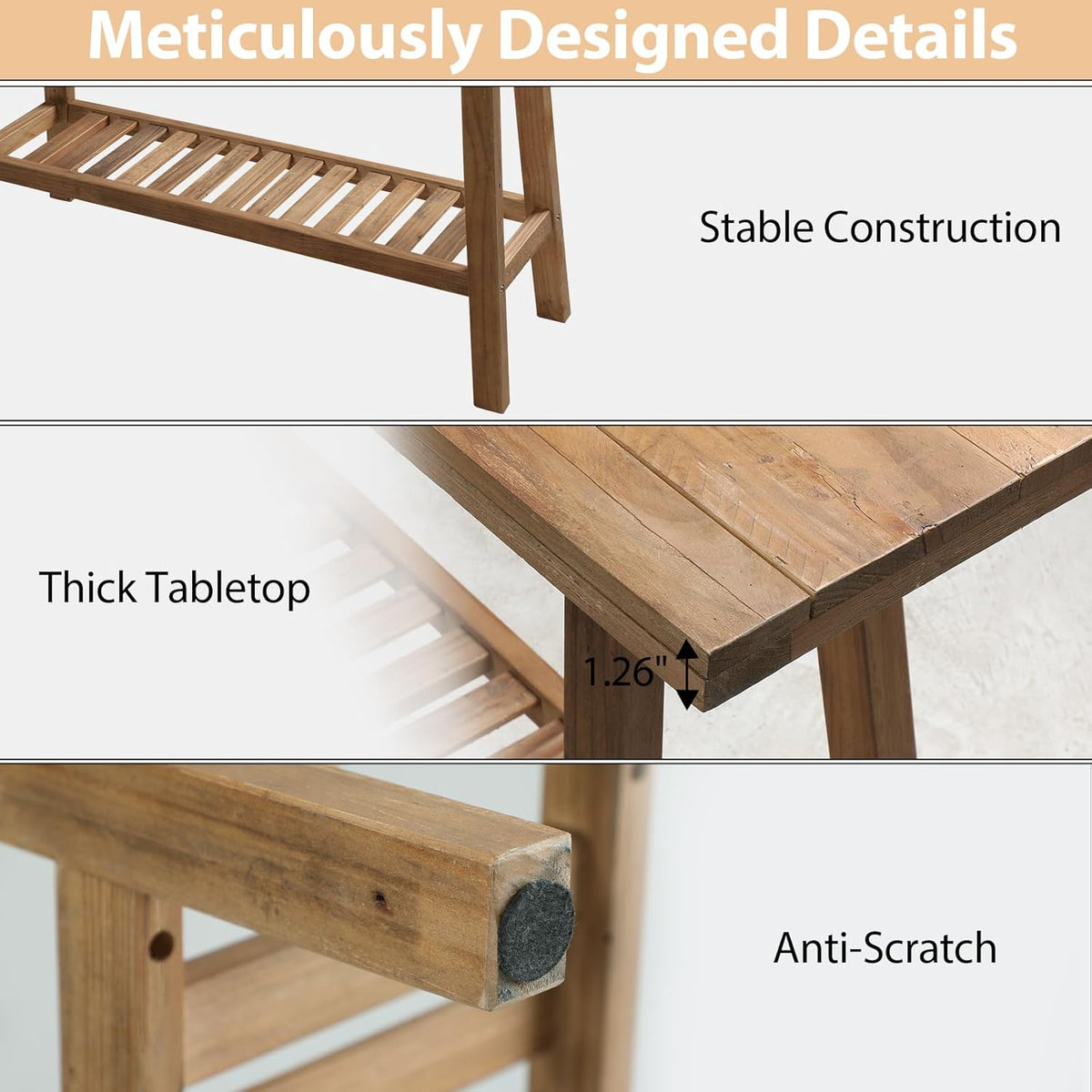 HOKYHOKY Reclaimed Solid Wood Console Table, 43.3" Farmhouse Entryway Table, Narrow Couch Tables Behind Sofa, 2 Tiers Accent Tables for Hallway, Entrance, Foyer, Living Room