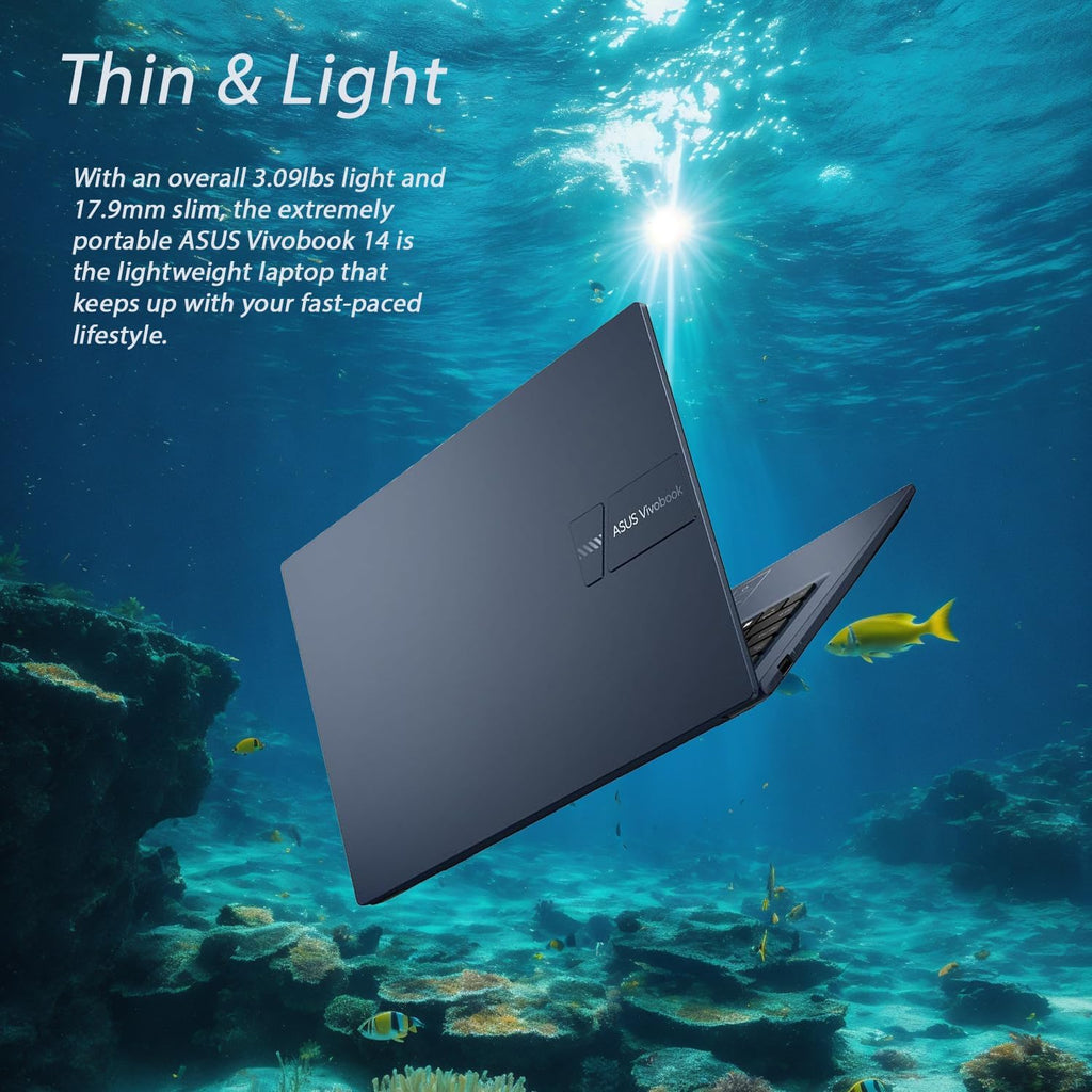 ASUS VivoBook Laptop 2026 Edition | Intel 13th Gen 6-Core Processor Up to 4.5GHz (Beat i7-1195G7) | 16GB RAM | 256GB PCIe SSD | 14" FHD Display | Bluetooth | HDMI | Thin & Light | Win 11 w/o Mouse