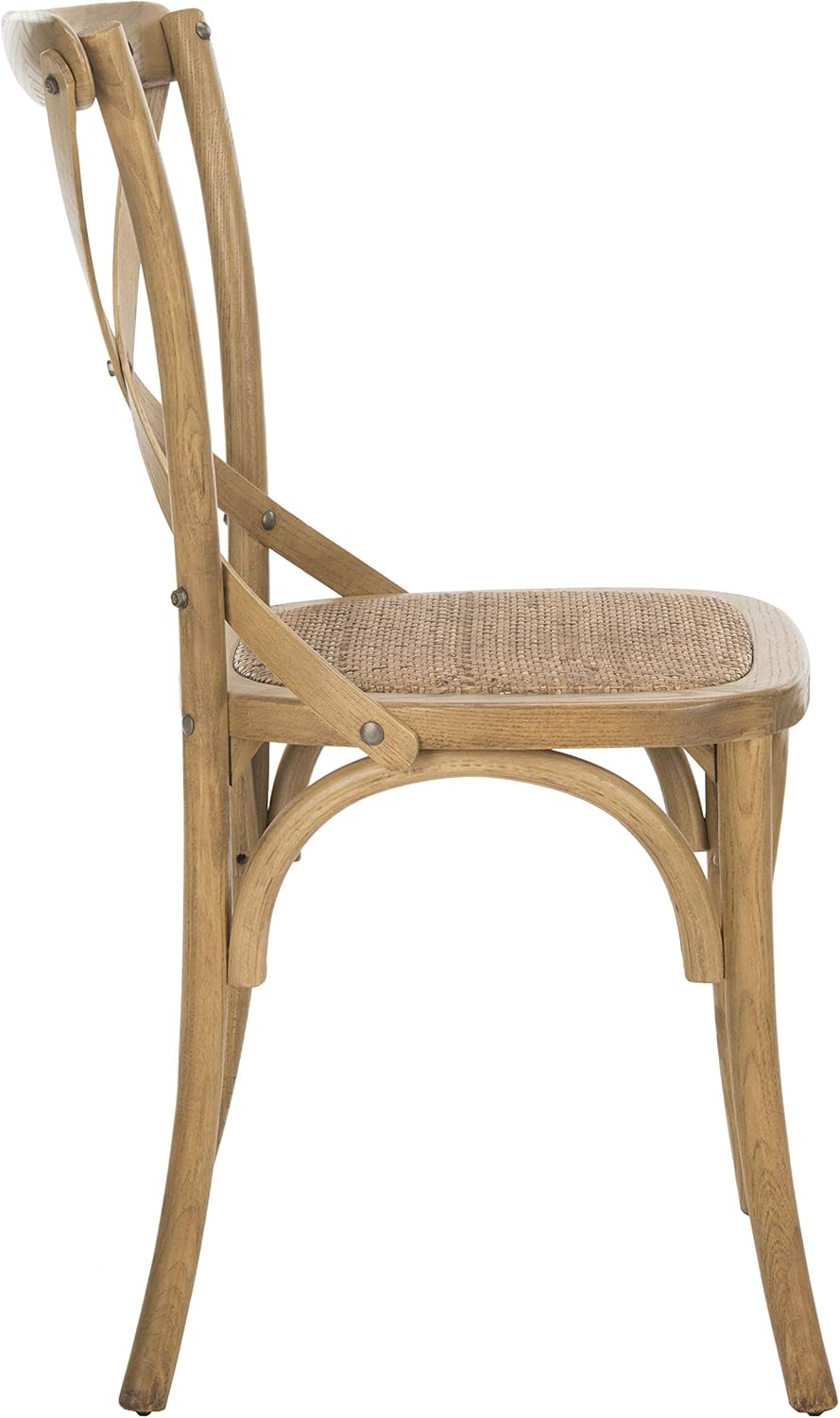 SAFAVIEH Furniture - Franklin X-Back Side Chair Set of 2 - 18.1" Seat Height - Oak - Rattan - Farmhouse X-Back Design - Ideal for Dining Room, Kitchen - Fully Assembled (AMH9500C-SET2)
