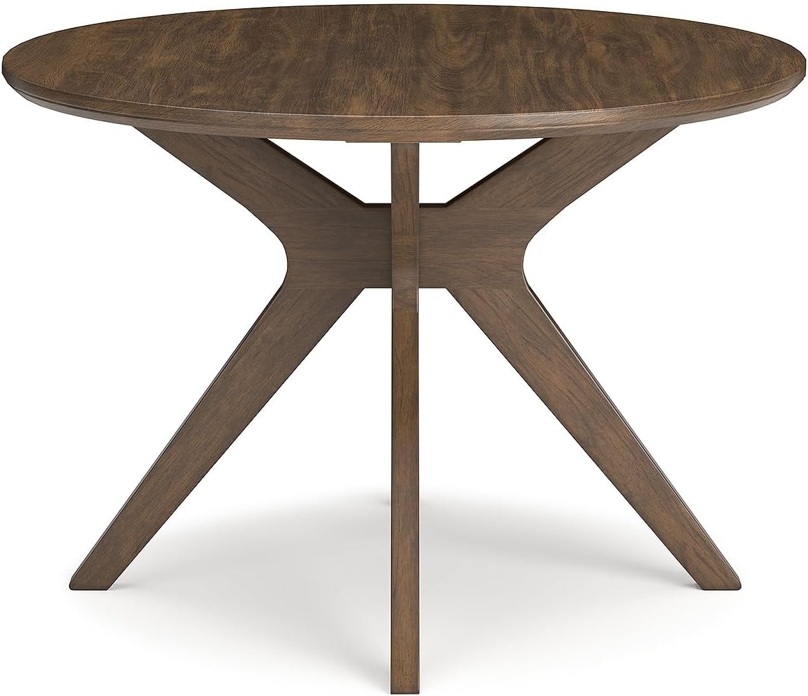 Signature Design by Ashley Lyncott Traditional Round Dining Room Table, Seats up to 4, Brown, 45" W x 29.75" H