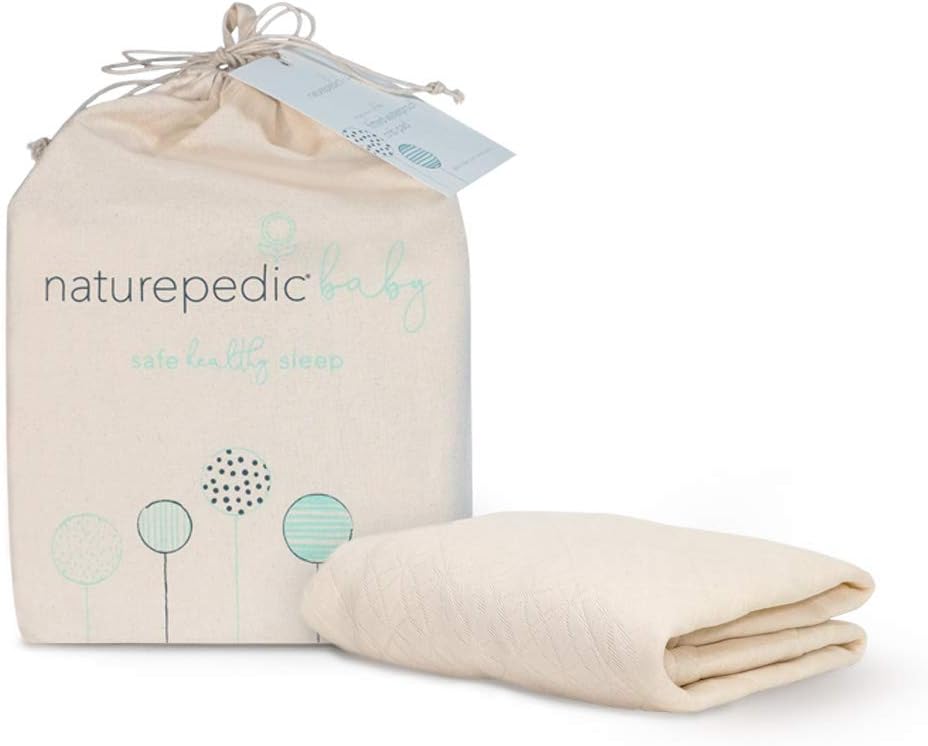 Naturepedic Organic Crib Mattress Cover - Skin Friendly, Breathable & Absorbent Crib Mattress Protector - Removable Mattress Pad for Baby and Toddler Bed - Fitted Ivory
