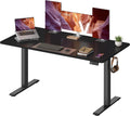 VASAGLE Electric Standing Desk, 55.1 x 27.6 Inches Height Adjustable Desk, Sedentary Reminder, 4 Memory Heights, for Home Office, Ink Black ULSD315BZ020S