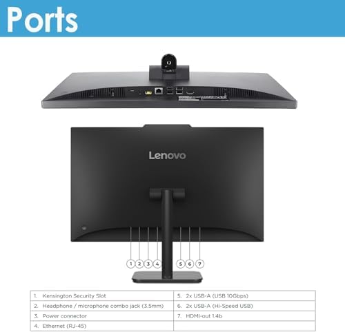 Lenovo 24 All-in-One Desktop Computer, 16GB DDR4 RAM, 512GB PCIe SSD, Lifetime Office 365 for Web, Intel Processor, 23.8" FHD IPS Anti-Glare AIO, USB Keyboard & Mouse, Wi-Fi 6, Win 11, Charcoal